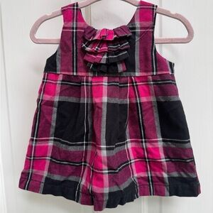 Arizona 3-6M Girls Pink and Black Plaid Formal Tank Top Dress